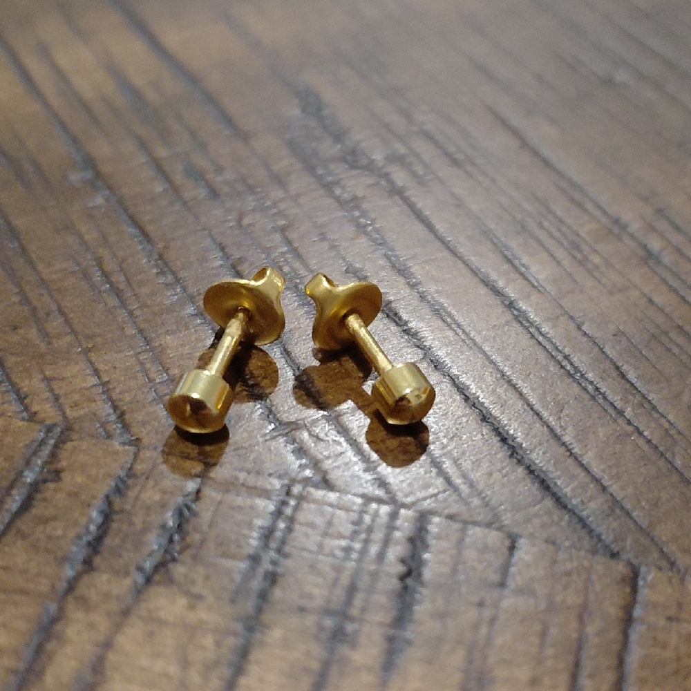Gold Plated Men’s Stud Earrings - Classic Minimalist Style